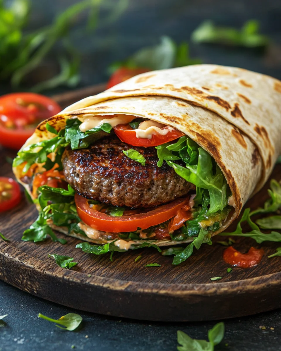 Kalorienarmer Burger-Wrap unter 250 Kalorien 26 Kalorienarmer