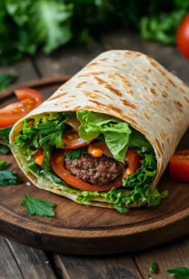 Kalorienarmer Burger-Wrap unter 250 Kalorien