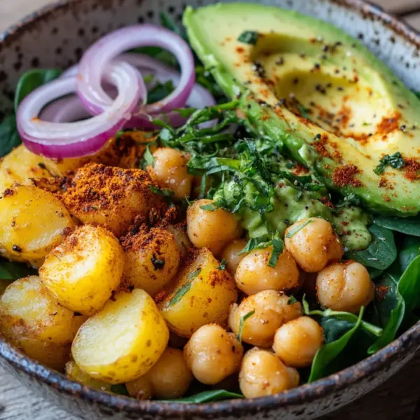 Kartoffel-Bowl mit Kichererbsen
