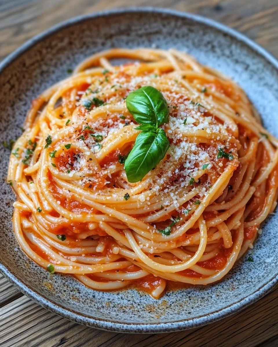 Linguine mit Tomaten-Parmesansoße 22 Linguine mit Tomaten-Parmesansoße
