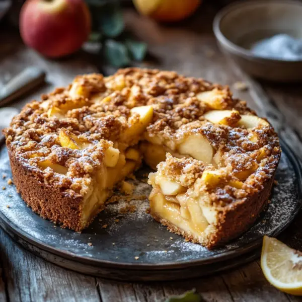Omas blitzschneller Apfelkompott-Streuselkuchen