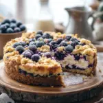 schneller Blaubeer-Quark-Kuchen mit Streuseln