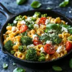 Schupfnudelpfanne mit Brokkoli, Feta und Tomaten