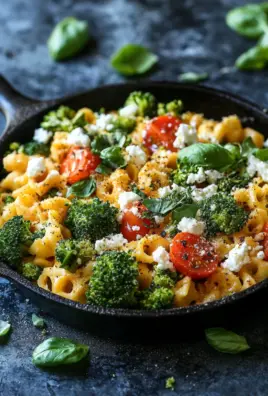 Schupfnudelpfanne mit Brokkoli, Feta und Tomaten