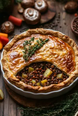 Wirsing-Pie mit Pilz-Linsen-Kartoffelfüllung