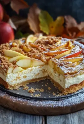 Würziger Bratapfel-Käsekuchen mit Zimtstreuseln
