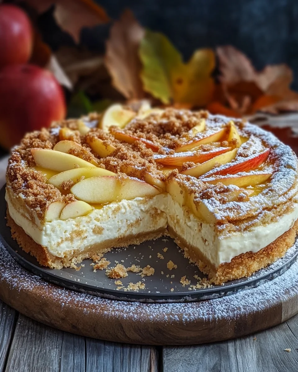 Homepage 13 Würziger Bratapfel-Käsekuchen mit Zimtstreuseln