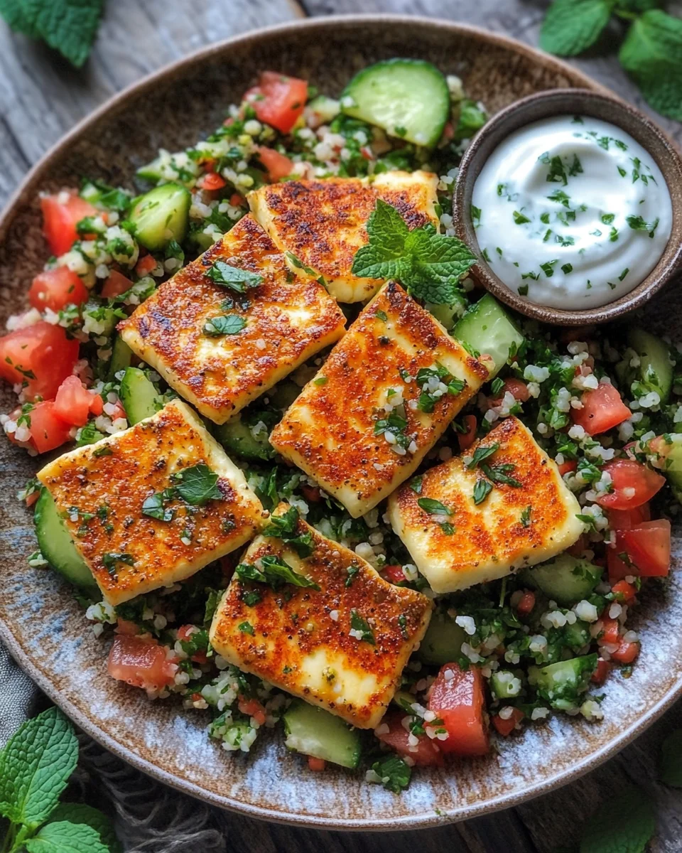 Würziger Halloumi mit Tabbouleh und Minzjoghurt 19 Würziger