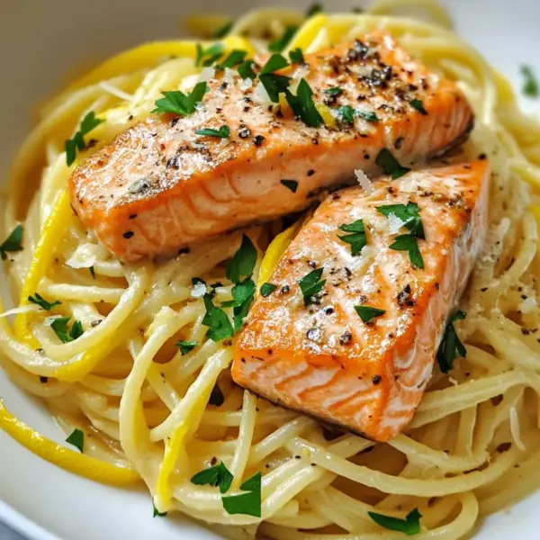 Zitronen Lachs Pasta